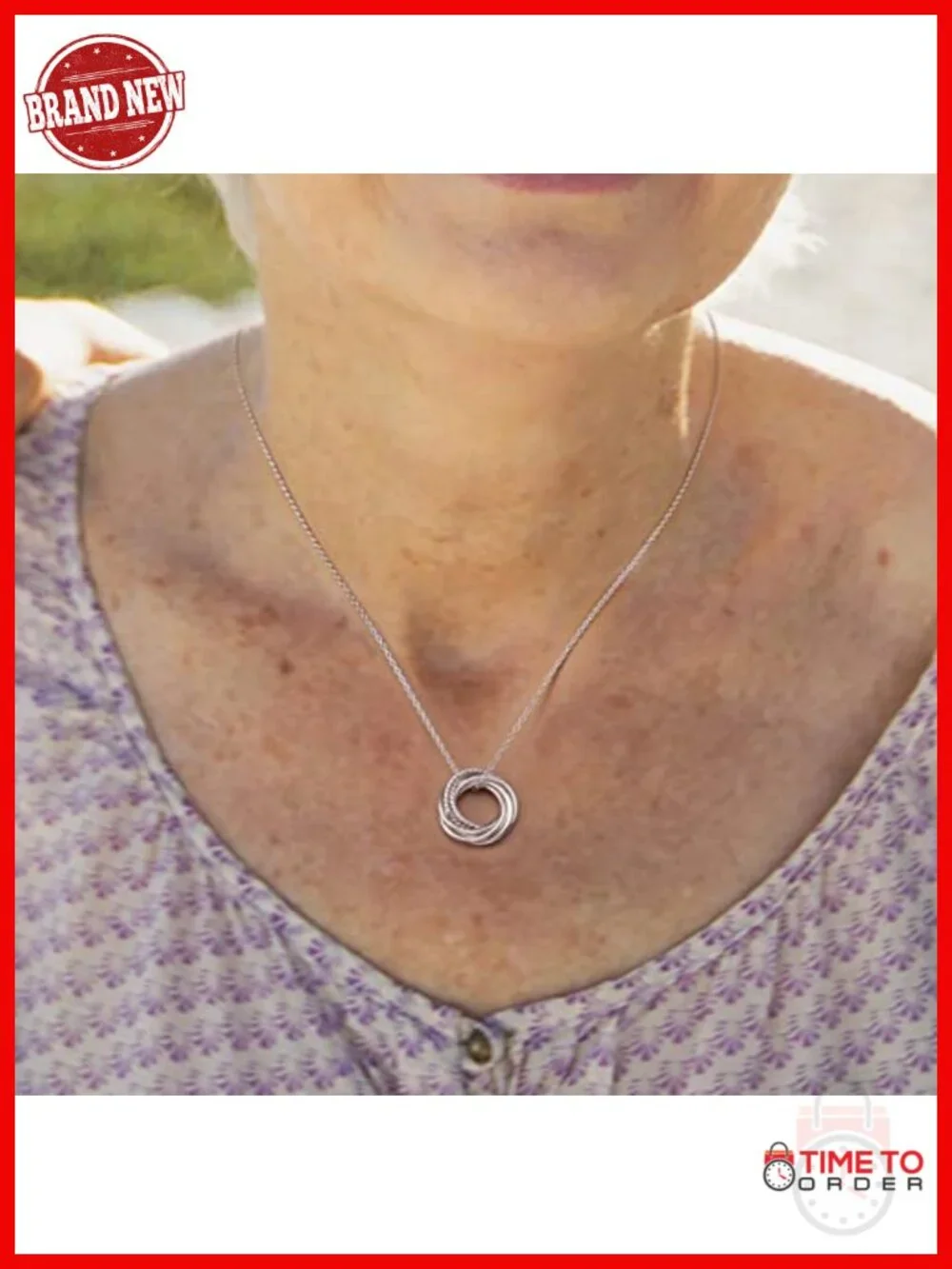 70th Birthday Sterling Silver Pendant Necklace for Women